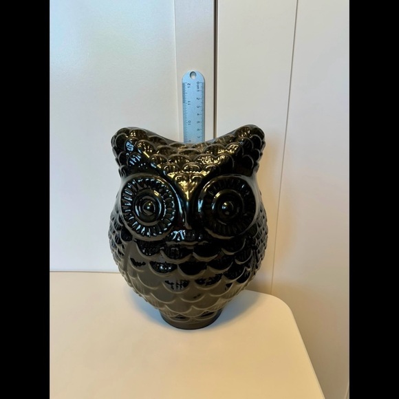 Large Black Owl Glass Tabletop Home Decor - Picture 5 of 8